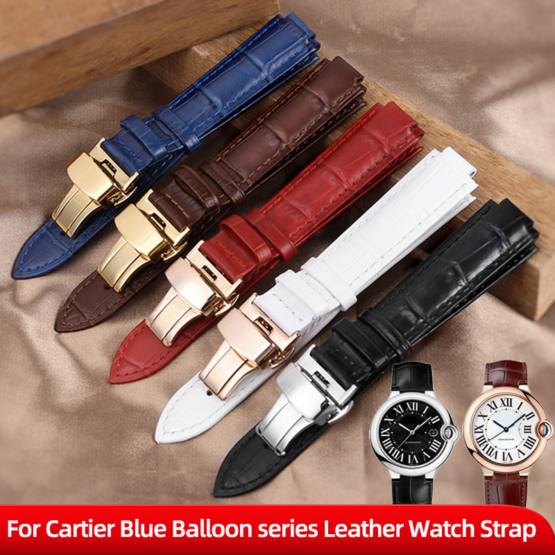 Bracelet de montre en cuir vér - Cartier Watch Ballon Bleu avis et prix