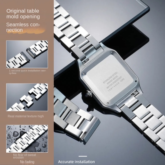 Bracelet en acier inoxydable à - Cartier Watch Santos avis et prix