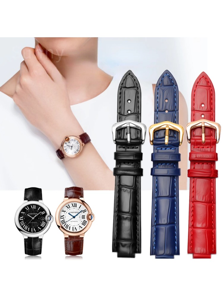 Bracelet de montre en cuir vér - Cartier Watch Ballon Bleu avis et prix