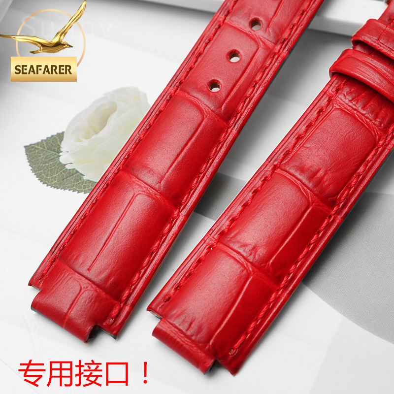 Bracelet de montre en cuir vér - Cartier Watch Ballon Bleu avis et prix