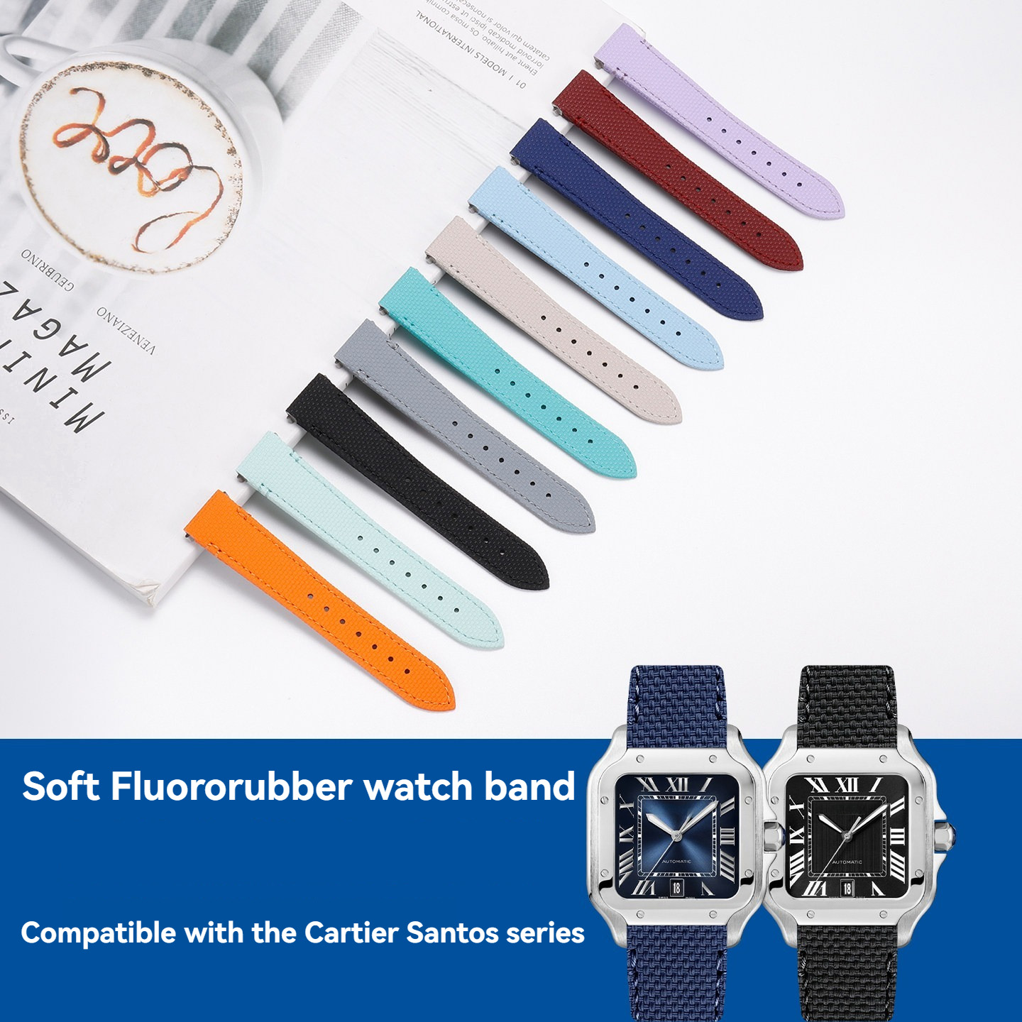 Bracelet de montre en caoutcho - Cartier Watch Santos avis et prix